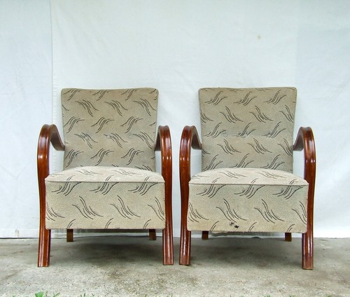 Pair art deco armchairs - art,