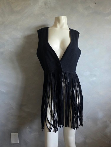 Black vtg 70s wool single - wool,