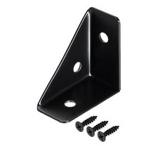10Pcs Angle Corner Brackets 38mm x 38mm Joining Support for Desk Bed Edge Black