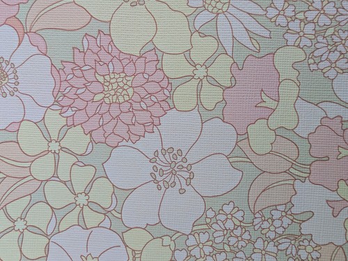 Rare vintage 1970s pink floral - vintage,