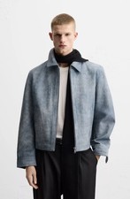 ZARA WASHED EFFECT LEATHER JACKET(SMALL)