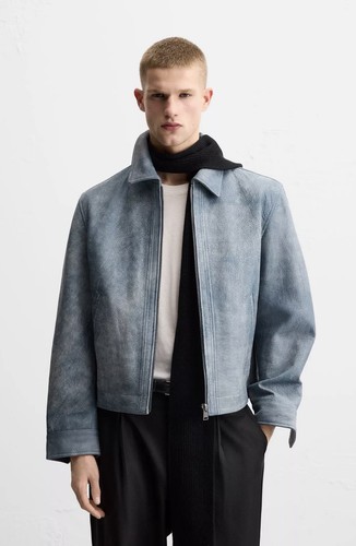Zara washed effect leather - zara,