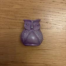 Very Rare - Purple Pottery  Owl Paperweight/Ornament 