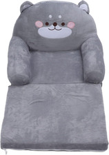 Zerodis Foldable Kids Sofa - Gray Dog Toddler Chair, Soft & Breathable Lounger