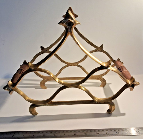 Vintage wood brass wine - &,