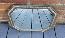 Vintage  Art Deco Wall Mirror Gold and Silver Shabby Chic