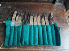 Vintage Set 12 x Faux Bone Handle TEA BUTTER KNIVES by Crusade Sheffield Cutlery