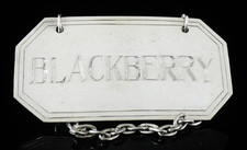 Sterling Silver BLACKBERRY Decanter Label American, A.J.MEEK c.1930’s