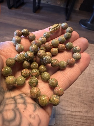 Vintage unakite jasper bead - vintage,
