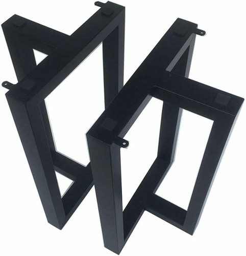 Black metal table legs set - black,