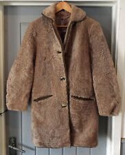 Vintage Nurseys Sheepskin Sherpa Teddy Coat - Leather Trim - Women’s Size 36