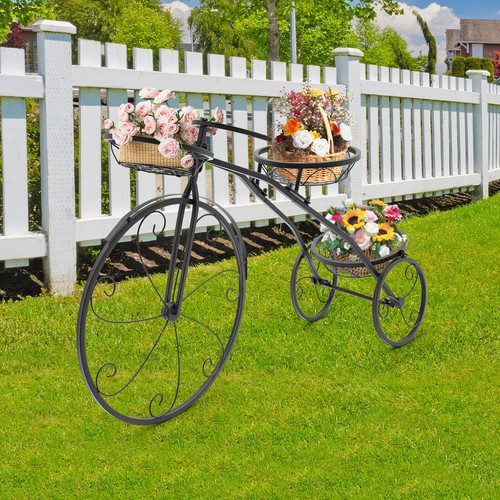 Bicycle plant shelf wrought - plant,