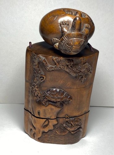 Inro ojime and netsuke turtle - inro,