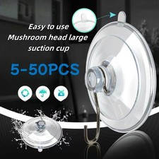 EXTRA LARGE WINDOW SUCTION CUP HOOKS 40mm HEAVY SUCKER HANGER Clear Plastic UK