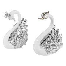 2 Pieces of Swan Ornaments Figurines,Swan Cake Decoration,Car Figurines9573