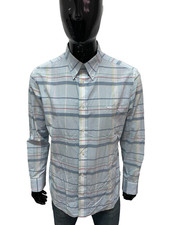 Camicia Harmont & Blaine Uomo 2XL Narrow Fit Quadri Azzurra Cotone Originale