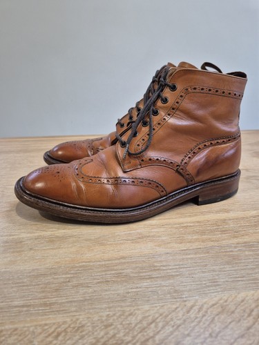 Loake burford tan brogue boots - loake,