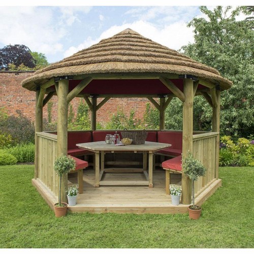 Gazebo hexagonal wooden - hexagonal,