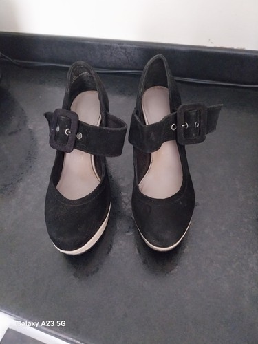 Ladies black suede tamaris - black,