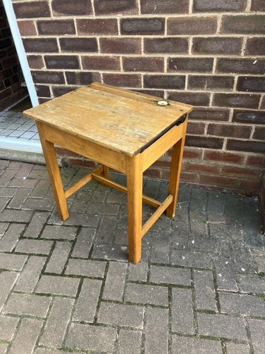 Vintage pine school desk - vintage,