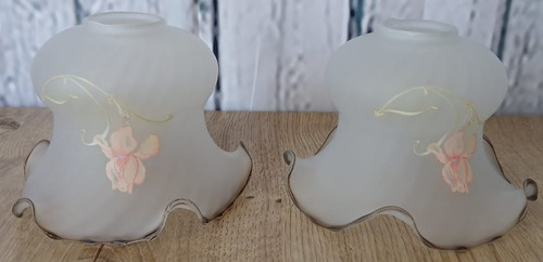 Vintage glass lamp - shades, pair