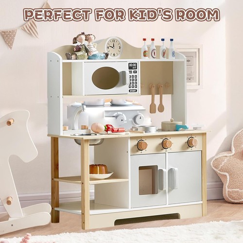 Wooden play kitchen toy set - wooden,