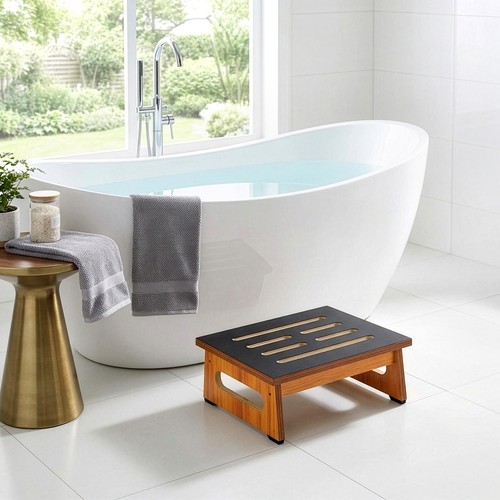 Wooden step stool for adults - wooden,