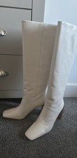 Mango Cream Leather Knee High