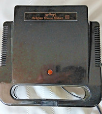 Salton Belgian Waffle Maker Model WM-4 Vintage Electric, Black, Non-Stick Works