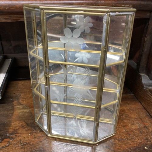 Vintage brass glass - &,