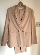 Topshop Pink Linen Blend Suit