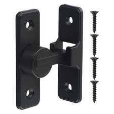 Gate Latch Barn Door Lock Assembly Black Fitting Heavy-Duty Part Sliding