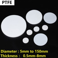 Plastic Solid Discs PTFE Flat Round Pad Sealing Cushioning Diameter 5mm to 150mm