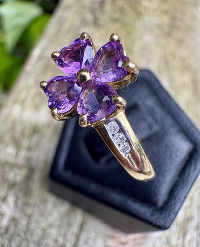 Vintage 9ct gold amethyst - gold,