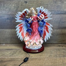 Vintage Eleco Fiber Optic Color-Changing Chambord Collection Patriotic Angel