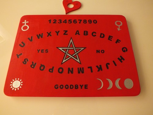 Hand painted wood pentagram - hand,