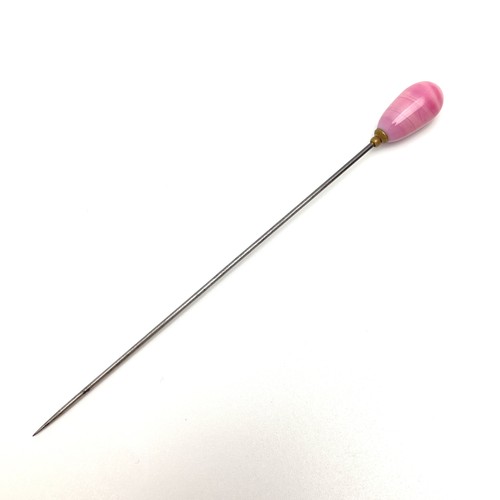 Antique hatpin pink banded - pink,