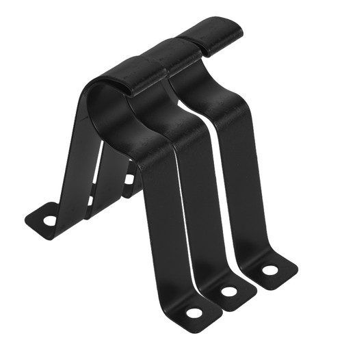 3pcs black iron curtain rod - black,