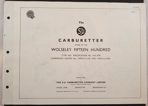 Bmc original carburetter - original,