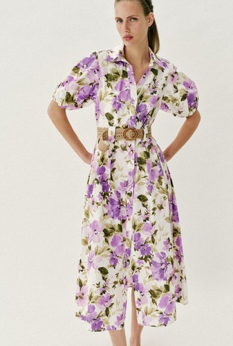 Zara floral print midi dress - print,