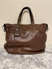TUMI BUSINESS BAG,MESSENGER BAG,HAND BAG LEATHER BROWN ZIP MEN'S USED 37×39×12
