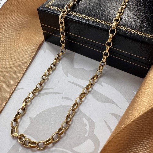 9ct gold belcher chain - chain, 21