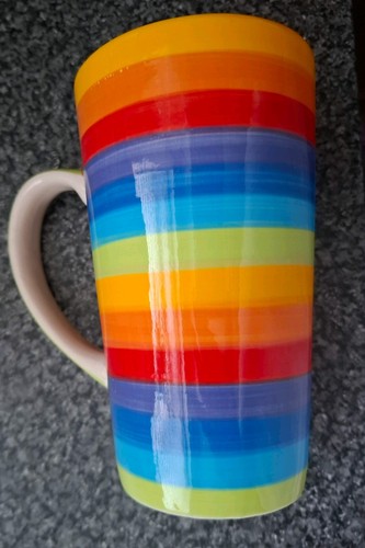 Hand painted rainbow striped - painted,