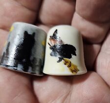 Two Hand-painted And Signed Halloween Collector Thimble