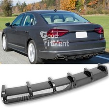 For VW Passat B8 B9 Carbon Look Black Rear Bumper Spoiler Splitter Fin Body Kit
