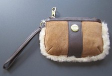 UGG Wristlet Bag Sheepskin Shearling Chestnut or Chocolate Vintage Condition
