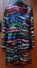 Biba 'Tess' Vintage Rainbow Sparkle Sequin Statement Party Dress Size 12  WOW!