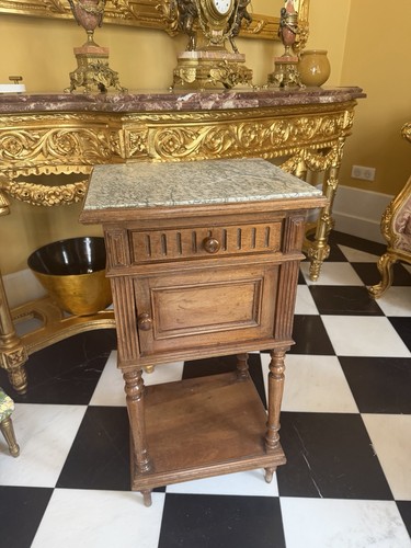 French marble bedside table - french,