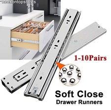 Soft Close Drawer Runners Slides Ball Bearing Cabinet Heavy Duty Full Extension