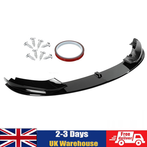 Gloss black front bumper - black,